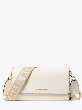Michael Kors Jet Set Large Leather Crossbody Bag-Color LT CREAM